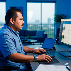 Profesional accediendo al portal oficial del listado nacional de verificadores certificados Infonavit